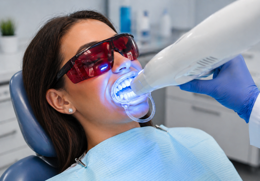 Aclaramiento dental procedimiento a una pacienta en magudent